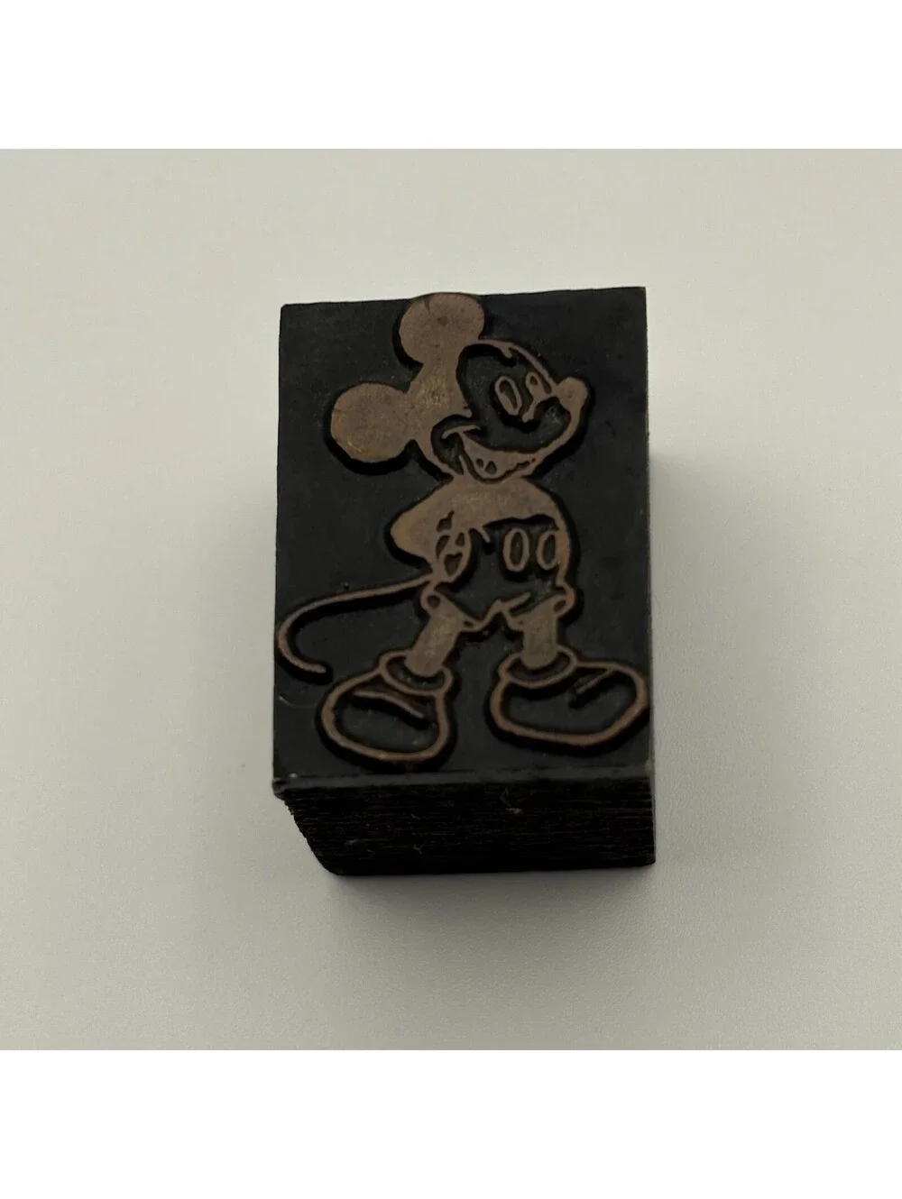 Vintage Wooden Mickey Mouse Printing Block Stamp